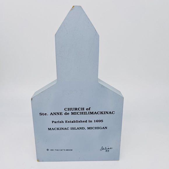 Rare Vintage The Cats Meow Church of Ste. Anne de Michilimackinac 1993 Signed - Picture 2 of 10